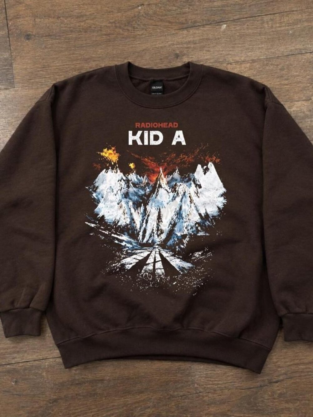 Radiohead Kid A Graphic Sweatshirt Brown Shirt